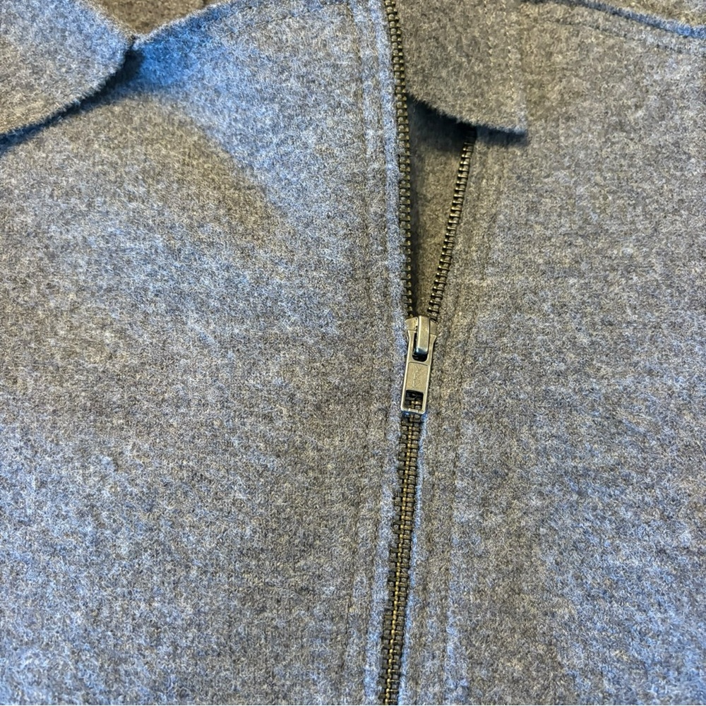 Eileen Fisher Wool Alpaca Herringbone Motorcycle Jacket Medium Moon Gray  Moto - Picture 6 of 12